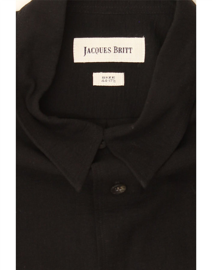 JACQUES BRITT Mens Short Sleeve Shirt Size 17 1/2 44 XL Black Vintage Jacques Britt and Second-Hand Jacques Britt from Messina Hembry 