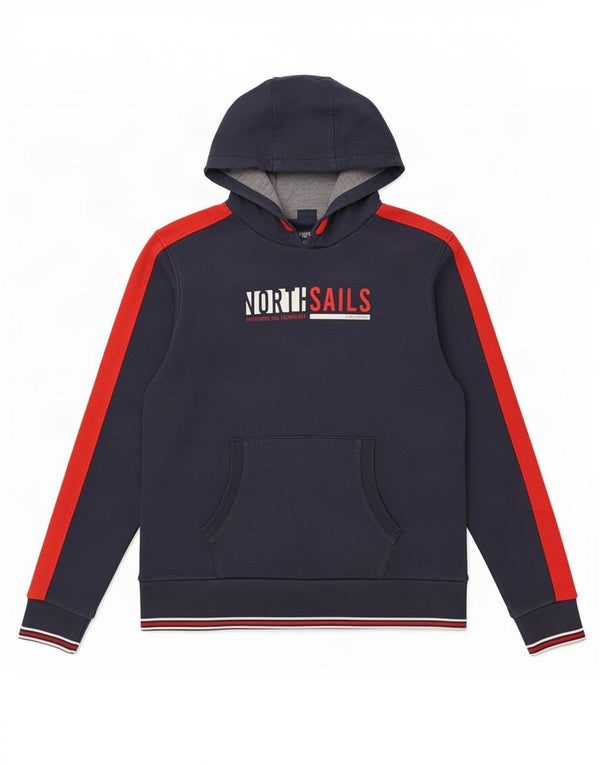 North Sails Boys Graphic Hoodie Jumper 15-16 Years Navy Blue Colourblock