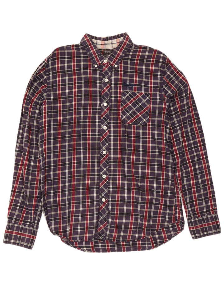 Мужская рубашка Tommy Hilfiger XL, темно-синяя клетка, хлопок