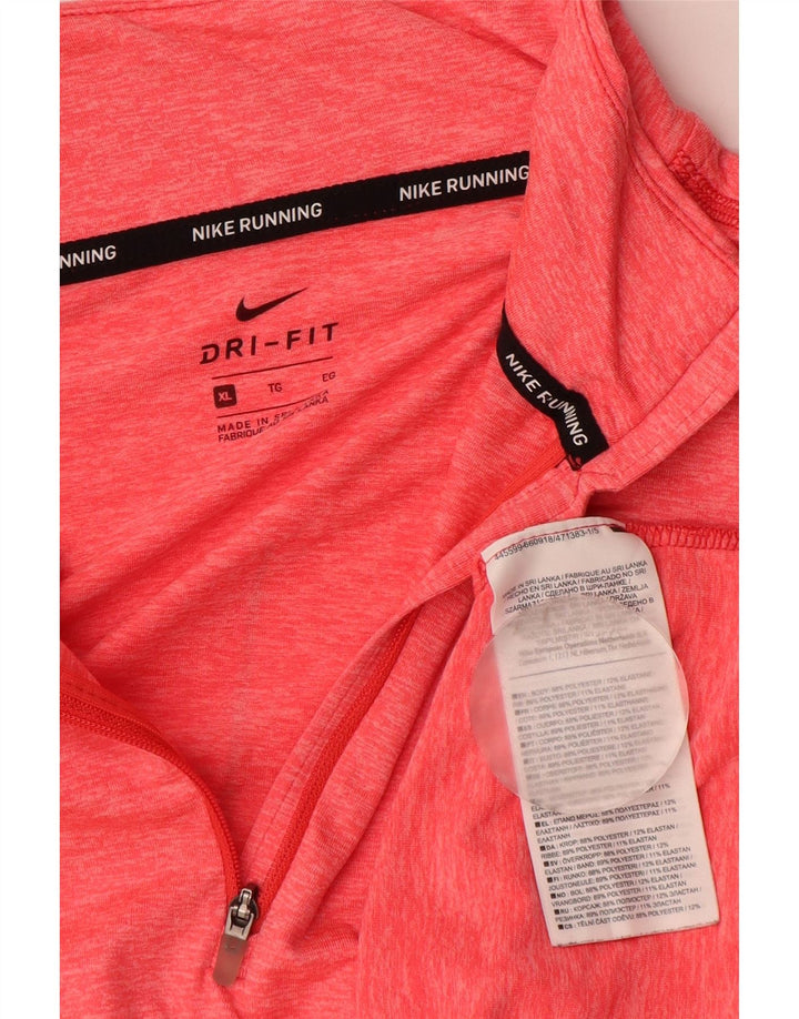 Женский топ Nike Dri Fit с длинным рукавом UK 18 XL, розовый полиэстер с крапинками