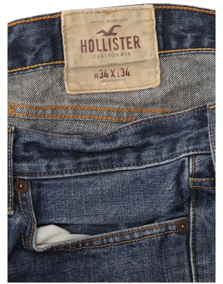Мужские прямые джинсы HOLLISTER W34 L34 синие, хлопок