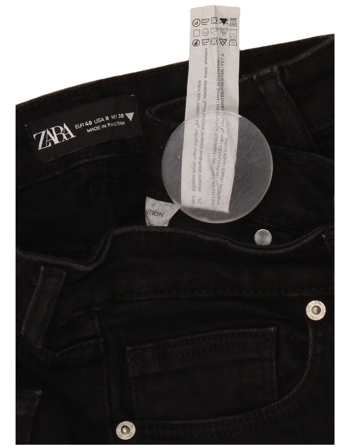 Женские прямые джинсы Zara EU 40 Medium W30 L32, черный хлопок