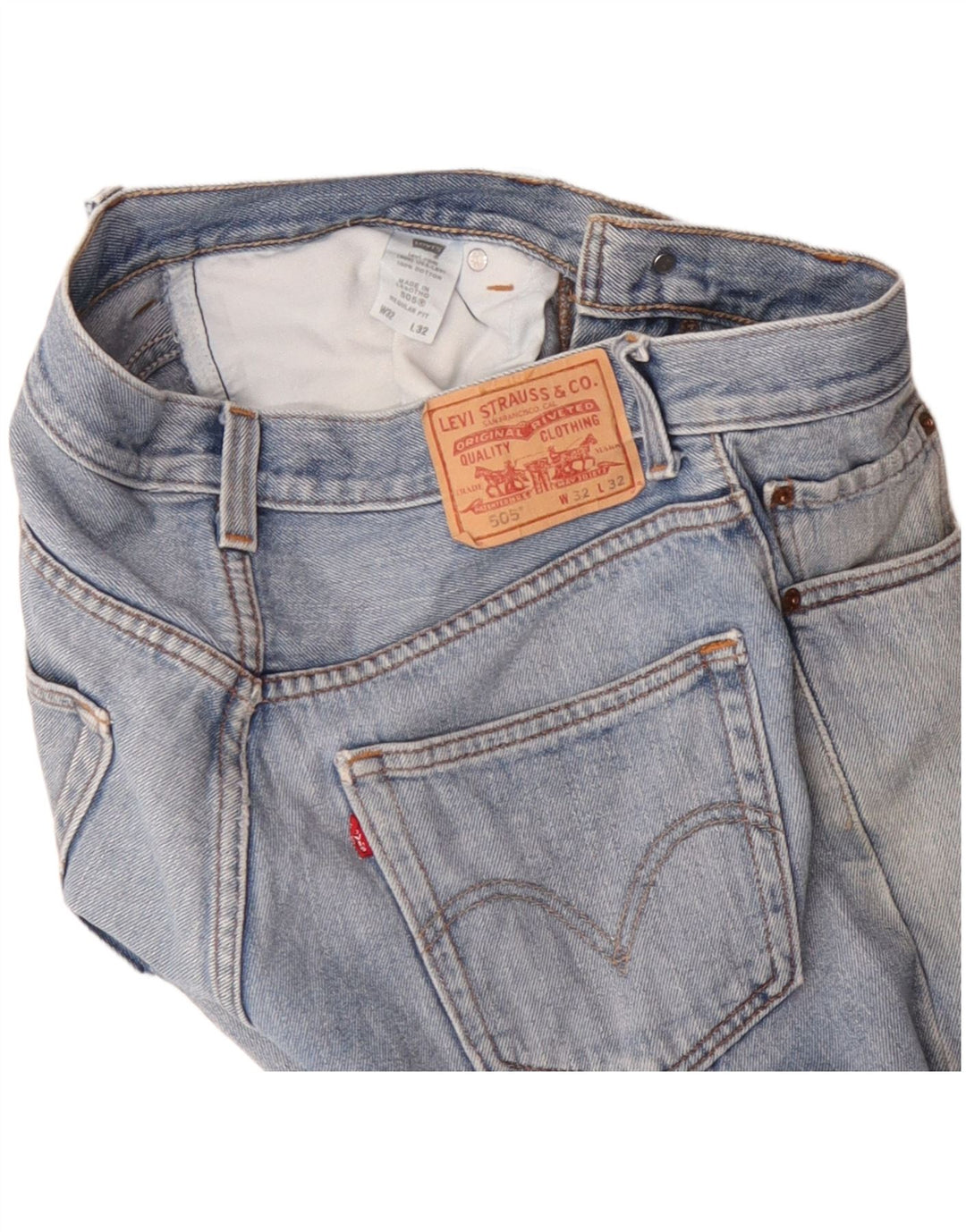 Мужские прямые джинсы Levi's 505 стандартного кроя W32 L32 синие, хлопок