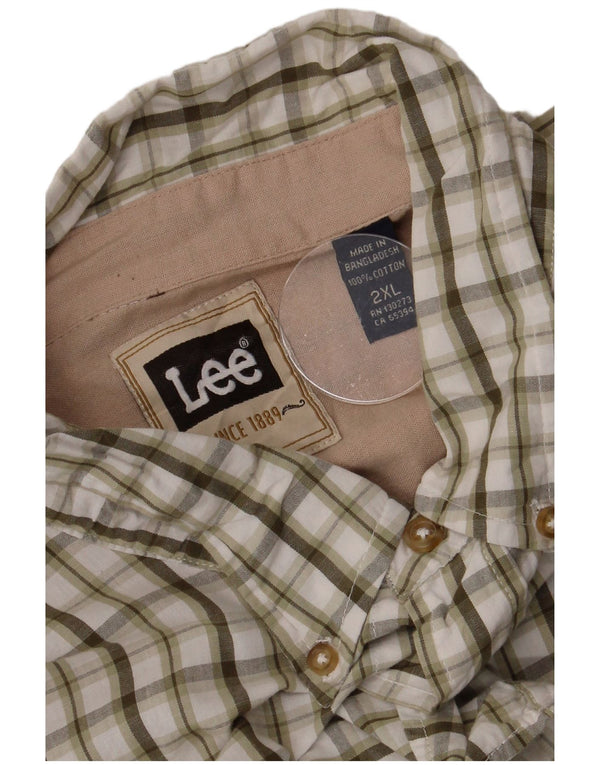Мужская рубашка Lee 2XL, зеленая клетка, хлопок