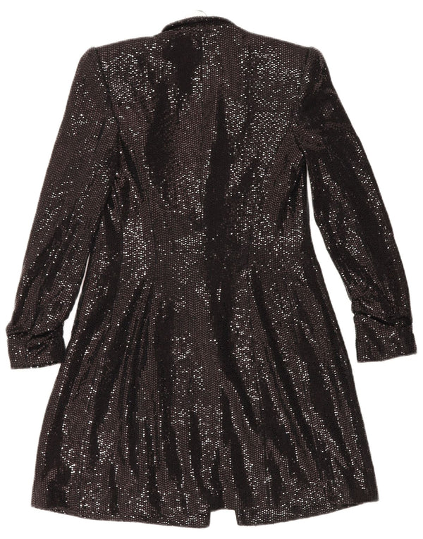 Женский удлиненный открытый пиджак ZARA UK 6 XS, черный полиамид