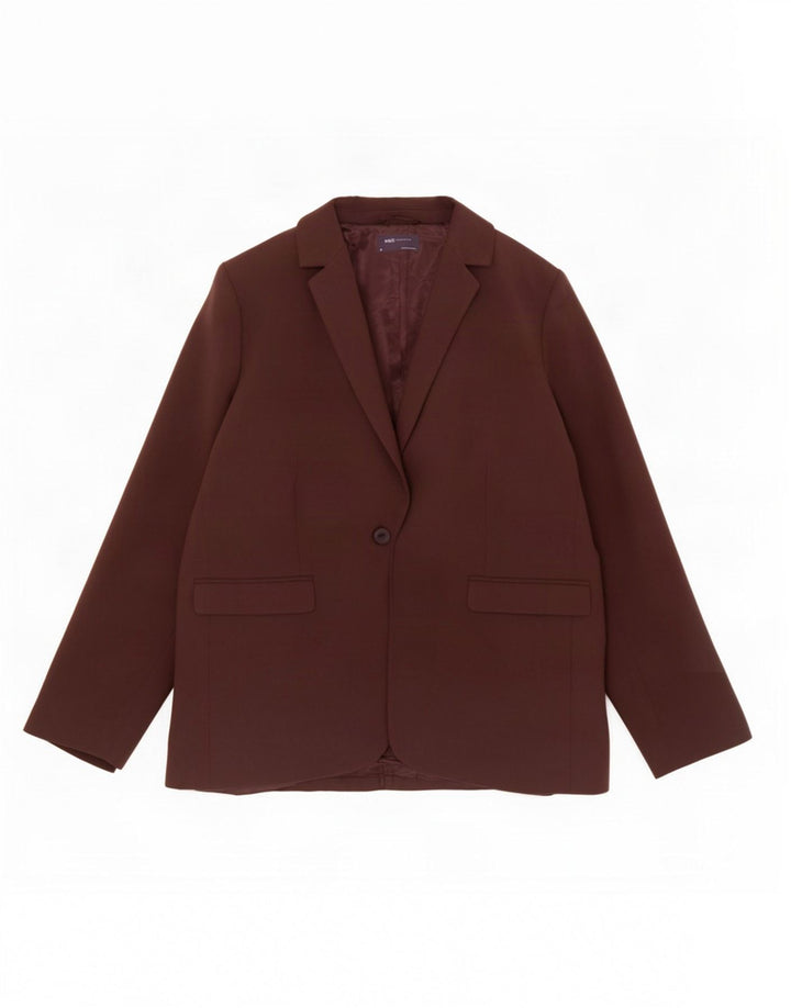 Женский пиджак на 1 пуговице Marks & Spencer UK 18 XL, коричневый полиэстер