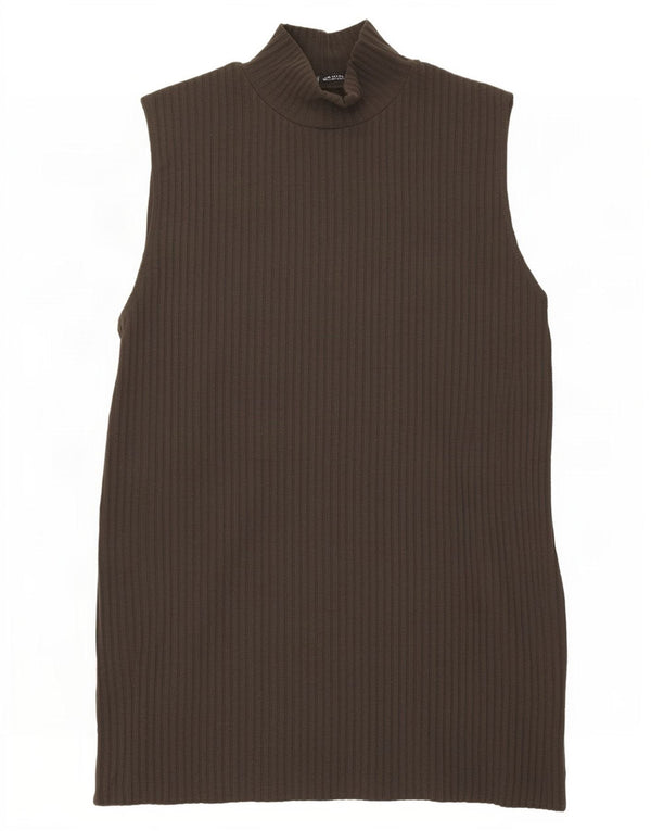 Женская майка Zara Vest UK 12, средний коричневый полиэстер