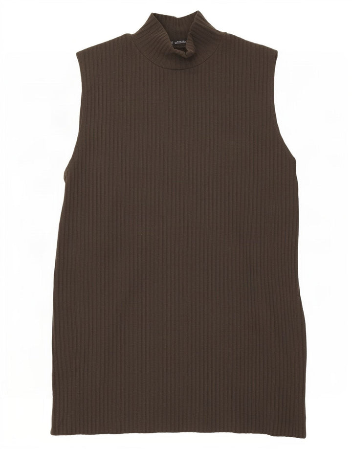 Женская майка Zara Vest UK 12, средний коричневый полиэстер