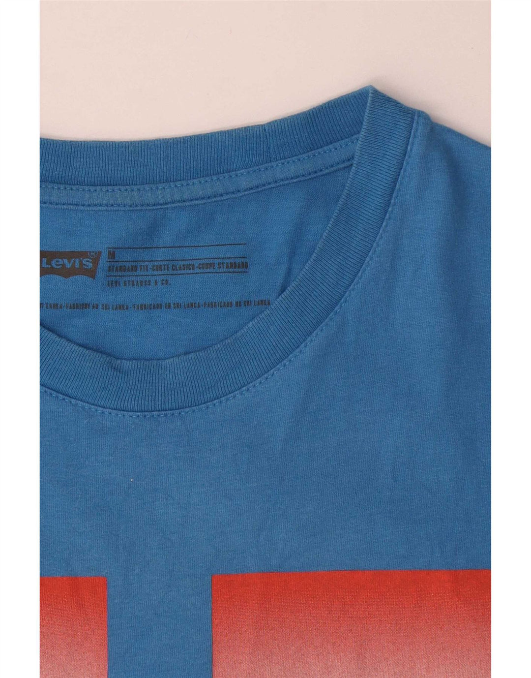 Мужская футболка стандартного кроя Levi's с рисунком, хлопковый топ среднего синего цвета
