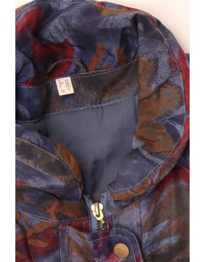 Винтажное женское стеганое пальто с абстрактным узором, Великобритания, 18 XL, разноцветное