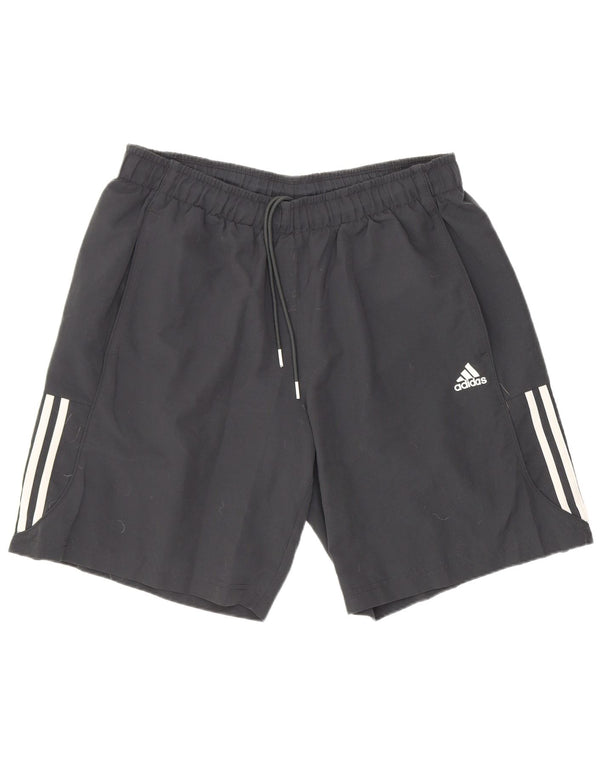 Мужские спортивные шорты Adidas, большие черные спортивные шорты из полиэстера