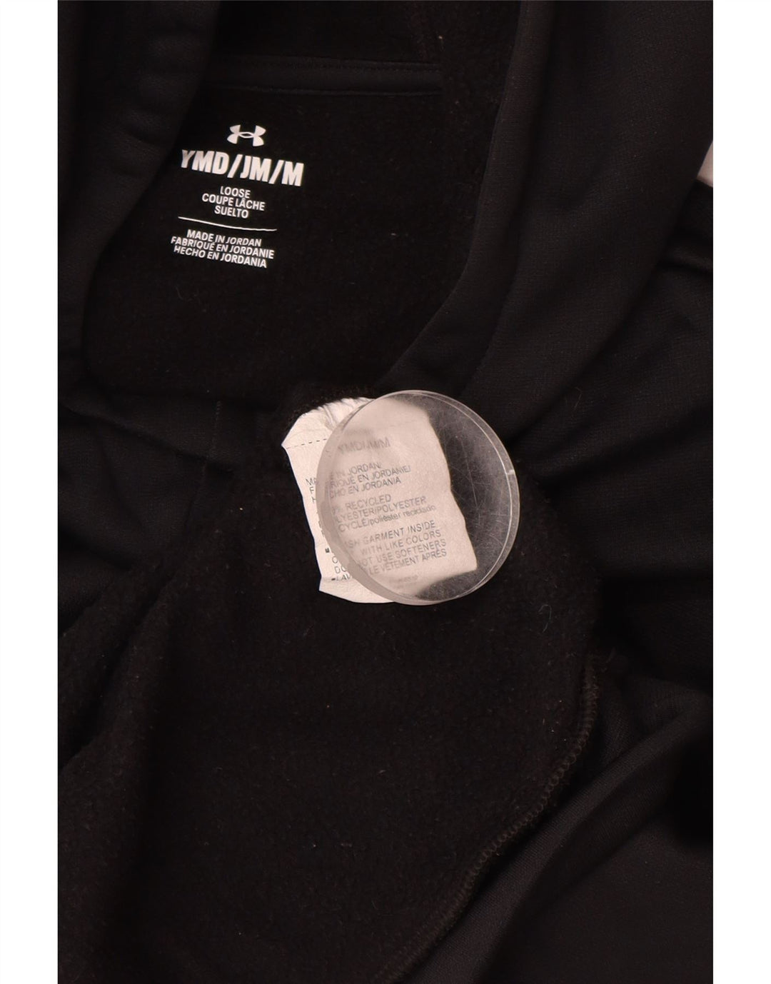 Свободный джемпер с капюшоном и рисунком для девочек UNDER ARMOR, 9–10 лет, средний черный