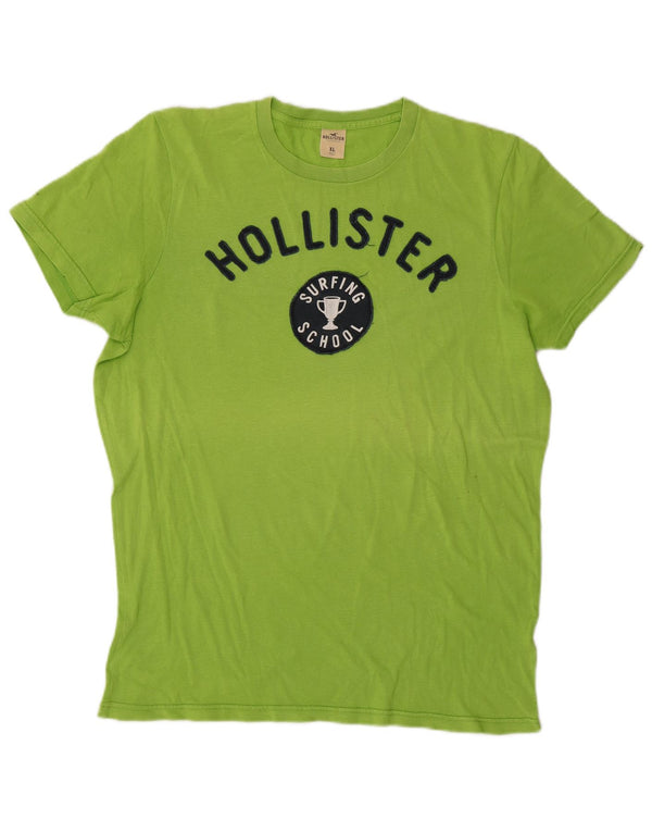 Мужская футболка с рисунком Hollister XL зеленая
