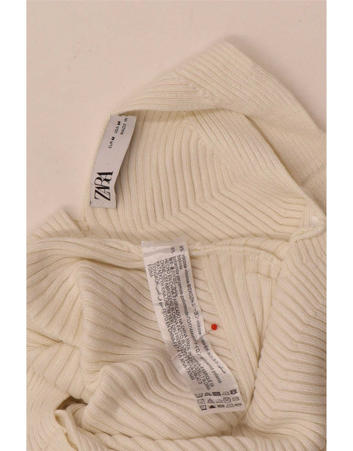 Женский укороченный жилет Zara UK 12, средний белый вискоза