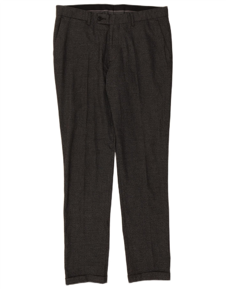 Мужские узкие костюмные брюки Zara EU 42, большие W32 L32, серый полиэстер