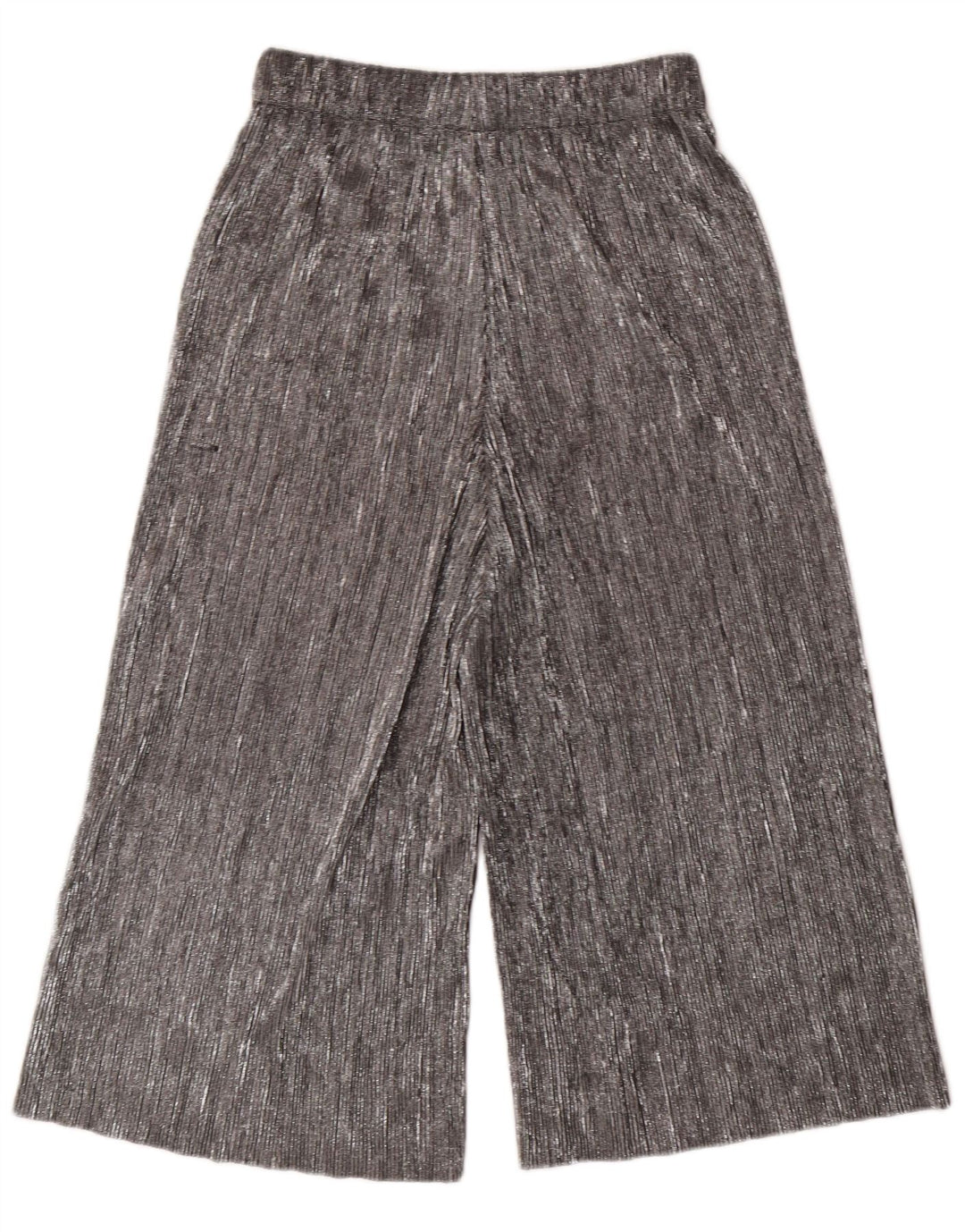 Женские широкие капри ZARA XS W24 L20, серебристый полиэстер