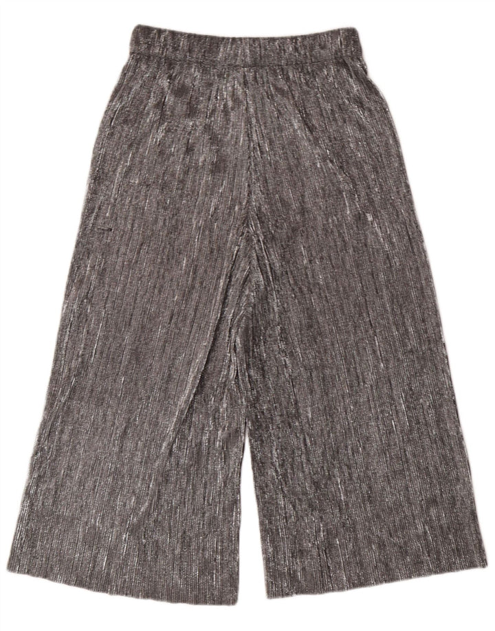 Женские широкие капри ZARA XS W24 L20, серебристый полиэстер