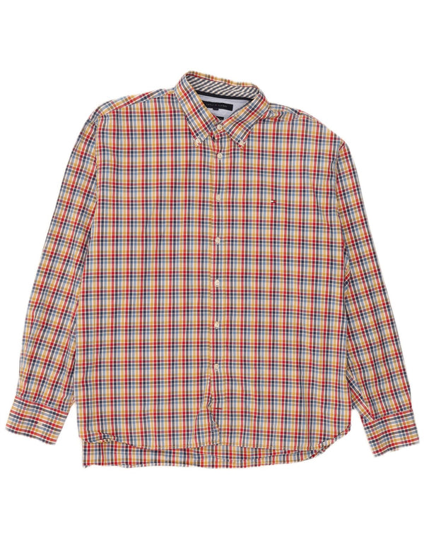 Мужская рубашка Tommy Hilfiger 2XL в разноцветную клетку из хлопка