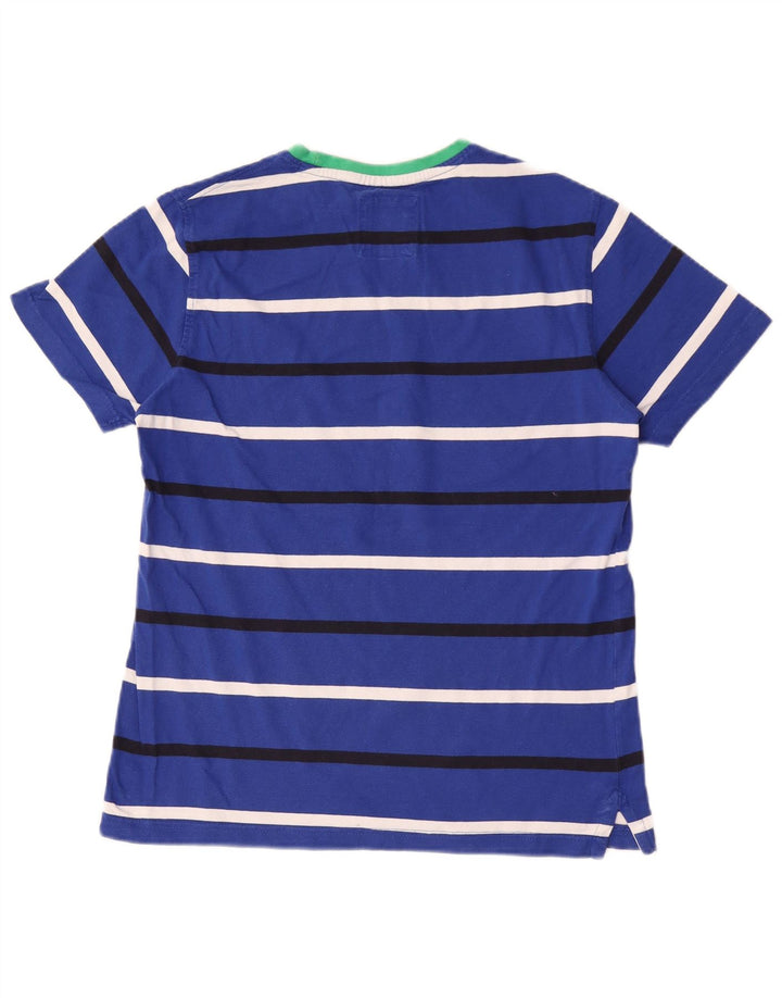 Crew Clothing Мужская футболка из хлопка средней синей полоски