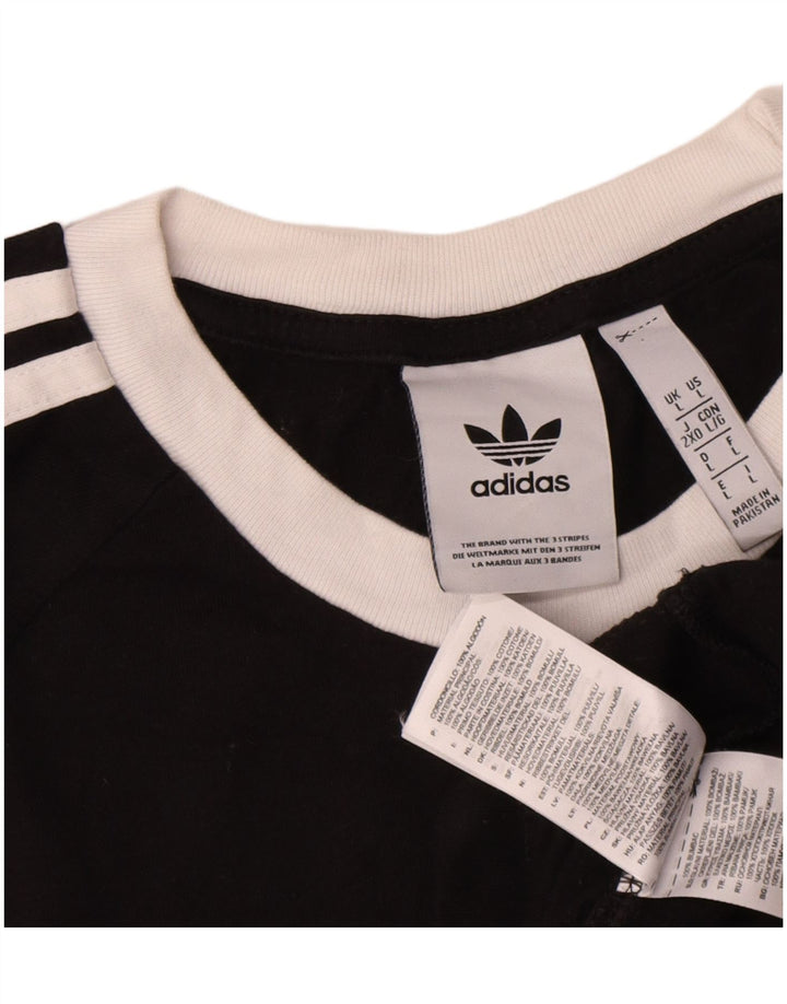 Мужская футболка Adidas Top большого размера из хлопка черного цвета