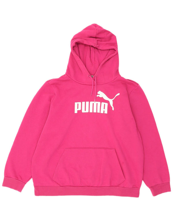 Женский джемпер с капюшоном Puma Oversized с рисунком UK 20 2XL, розовый хлопок