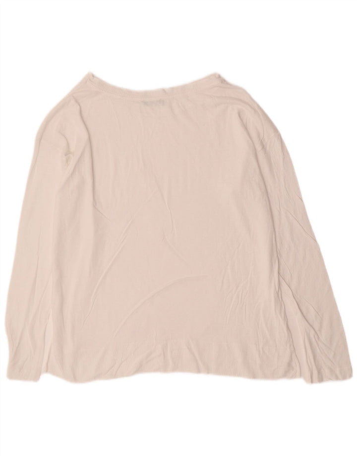 Женский свитер с вырезом «лодочка» BENETTON UK 14, средний белый