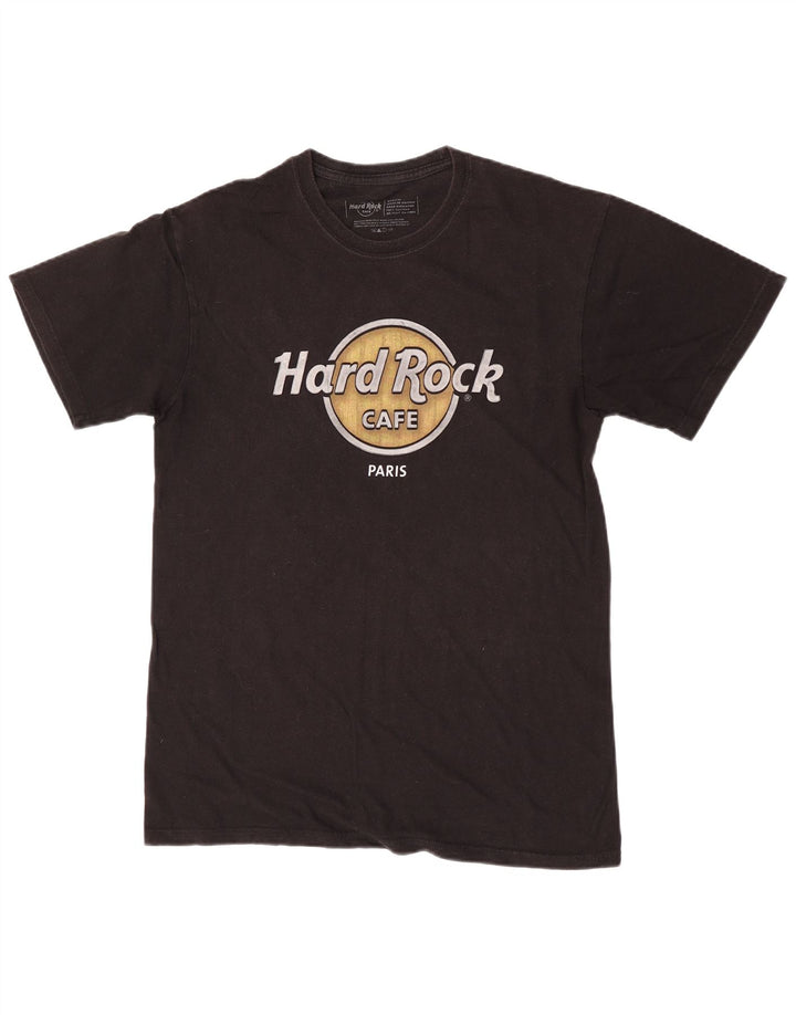 Мужская футболка с графическим рисунком Hard Rock Cafe Paris, средний черный хлопковый топ