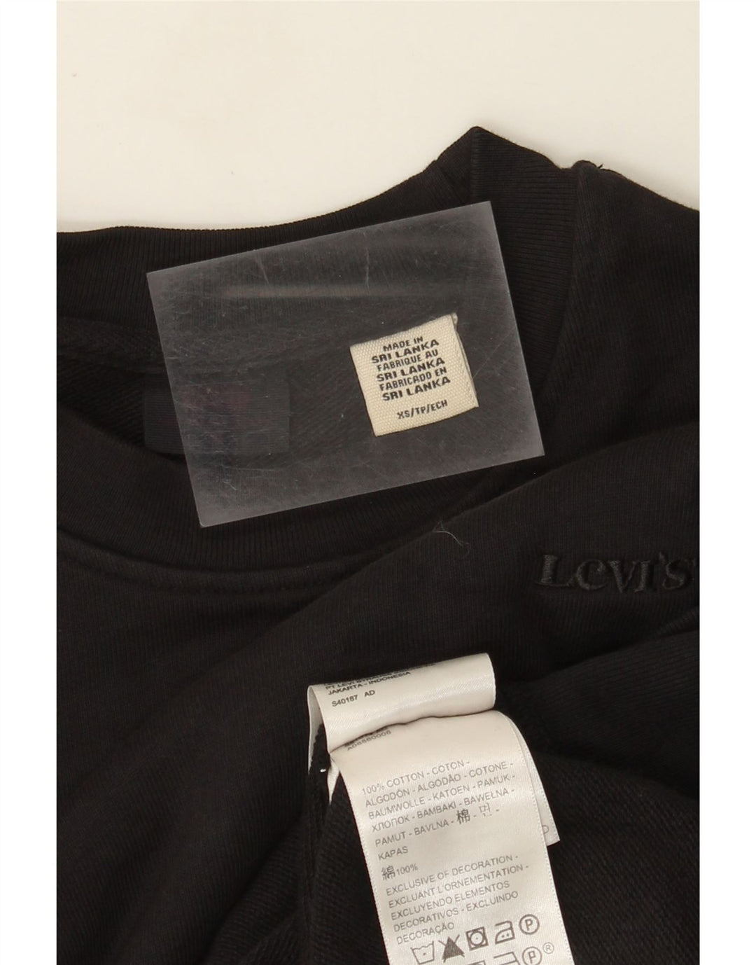 Женский джемпер-толстовка оверсайз Levi's UK 6 XS, черный хлопок