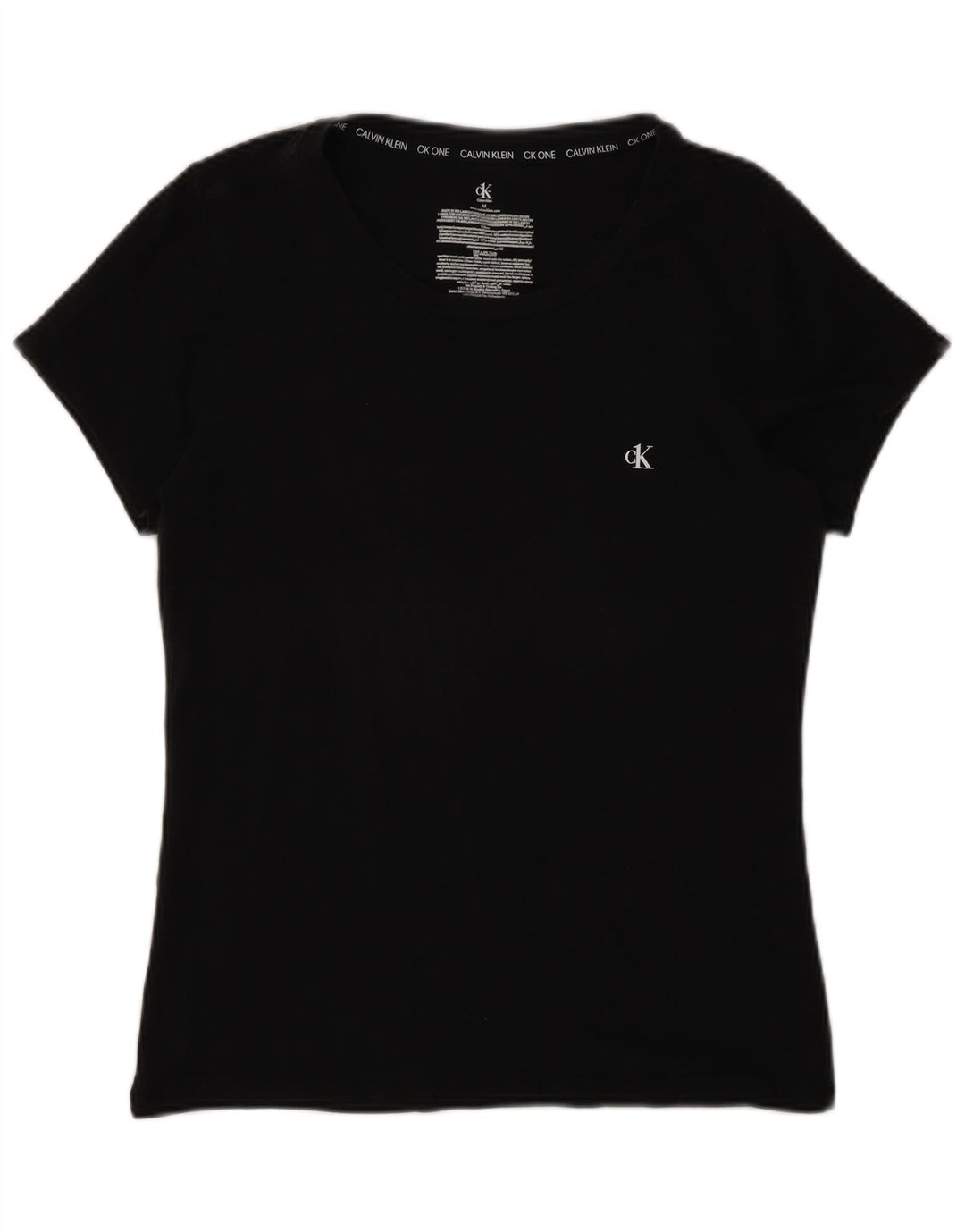 Женская футболка Calvin Klein Top UK 12, средний черный хлопок