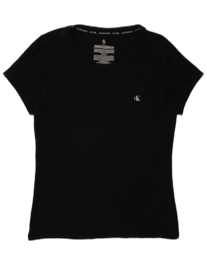 Женская футболка Calvin Klein Top UK 12, средний черный хлопок