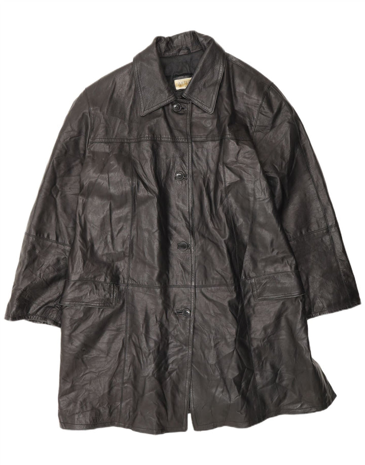 ANTEPRIMA Женское кожаное пальто оверсайз IT 52 2XL Черный