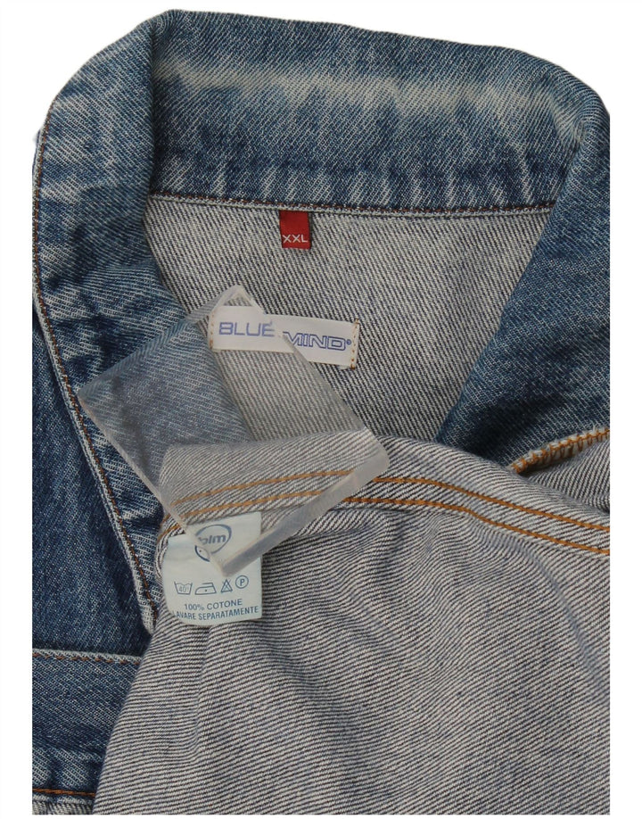 Винтажная мужская джинсовая куртка UK 44 2XL, синяя, хлопок
