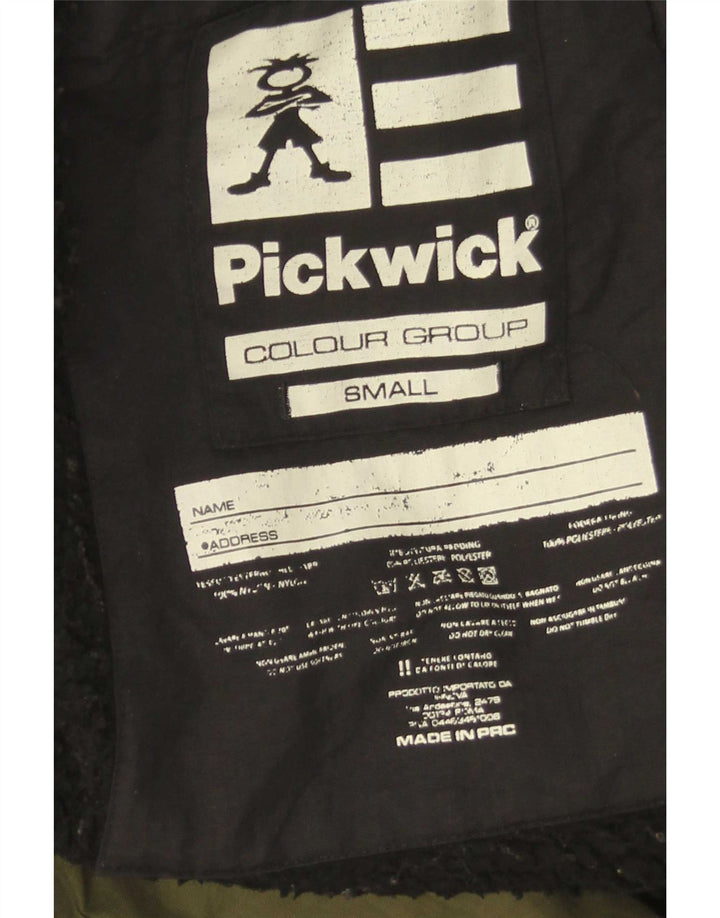 Женская парка оверсайз Pickwick с капюшоном, Великобритания, 10, маленькая, зеленая, с цветными блоками