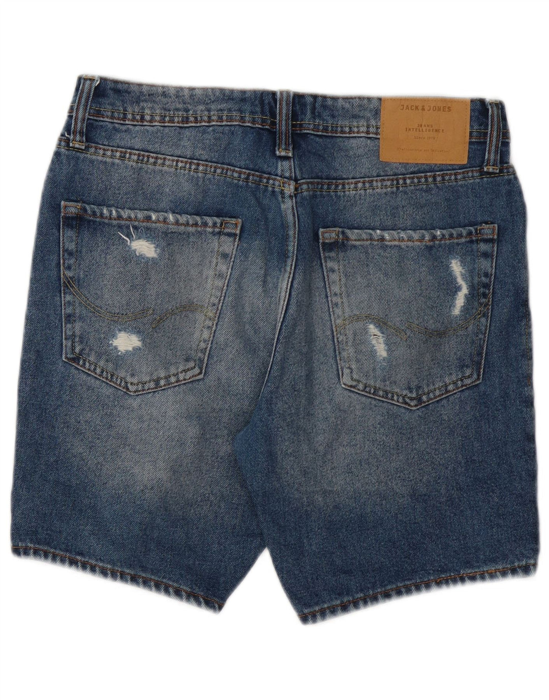 Jack & Jones Мужские джинсовые шорты стандартного кроя с потертостями, маленькие W28, синие, хлопок