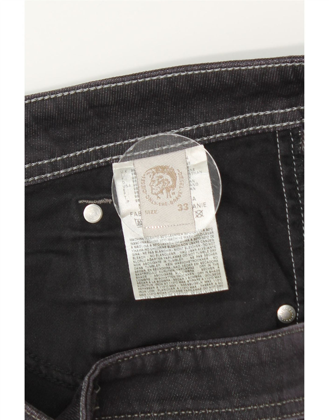 Мужские прямые джинсы DIESEL W33 L30, серый хлопок