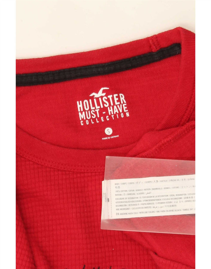 Мужской топ Hollister стандартного размера с длинным рукавом, маленький красный хлопок