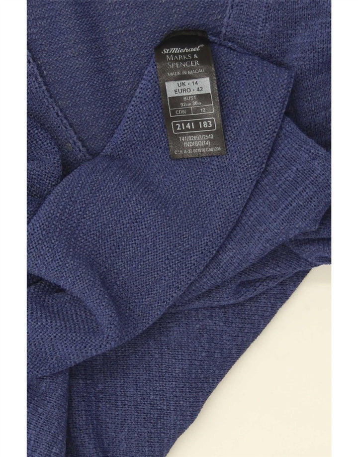 Женский укороченный кардиган Marks & Spencer UK 14, большой темно-синий
