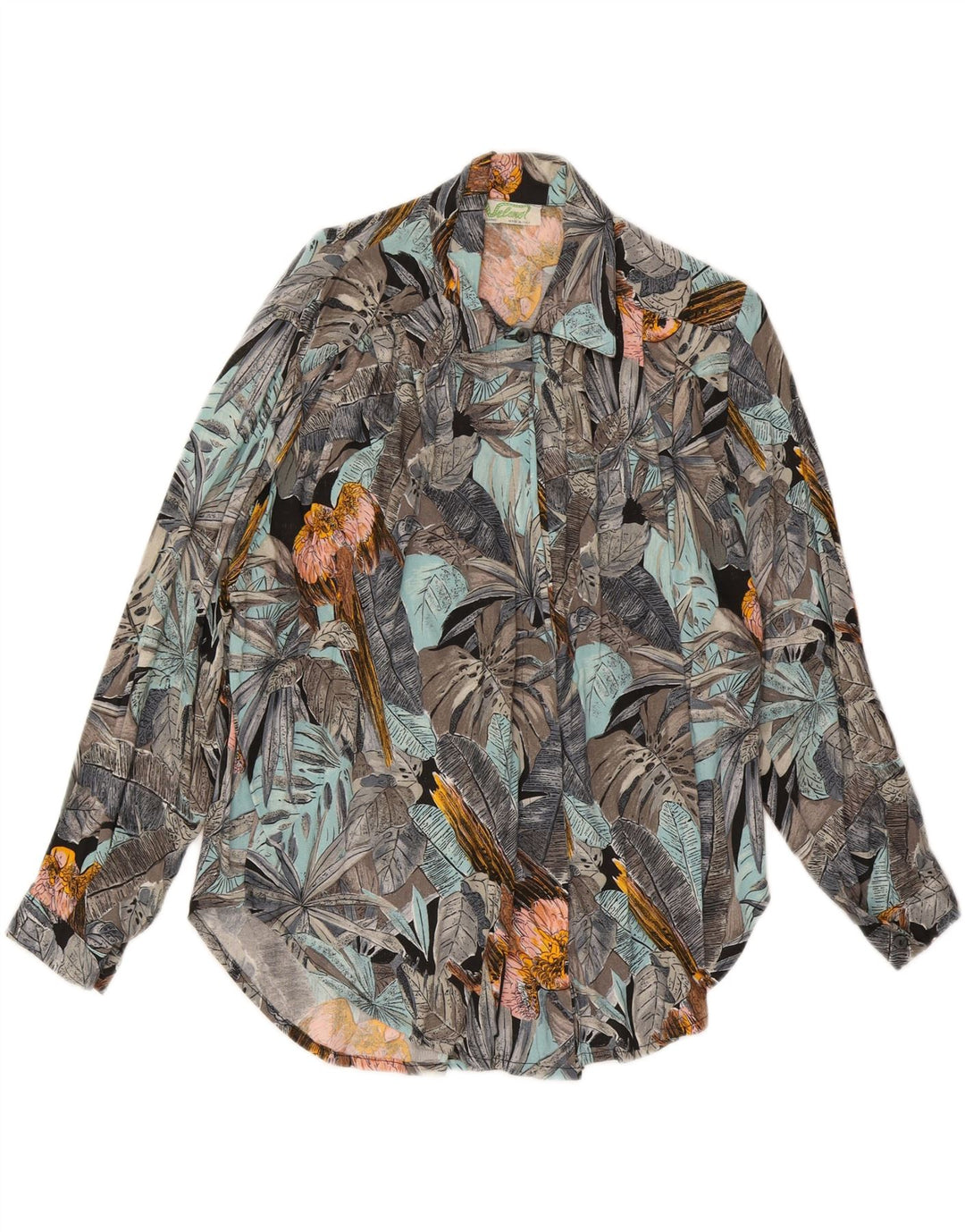 Женская блузка-рубашка VELENO UK 20 2XL, разноцветная вискоза с цветочным принтом