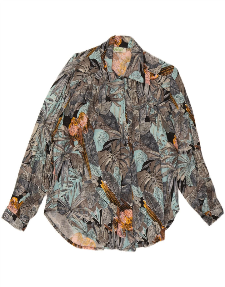 Женская блузка-рубашка VELENO UK 20 2XL, разноцветная вискоза с цветочным принтом