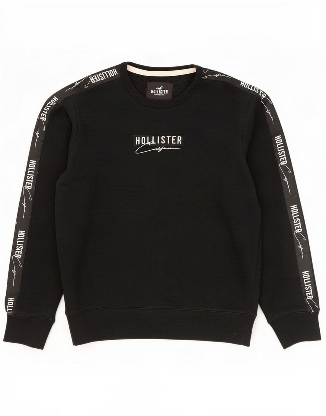 Мужской свитшот с рисунком Hollister, средний черный