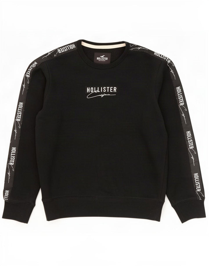Мужской свитшот с рисунком Hollister, средний черный