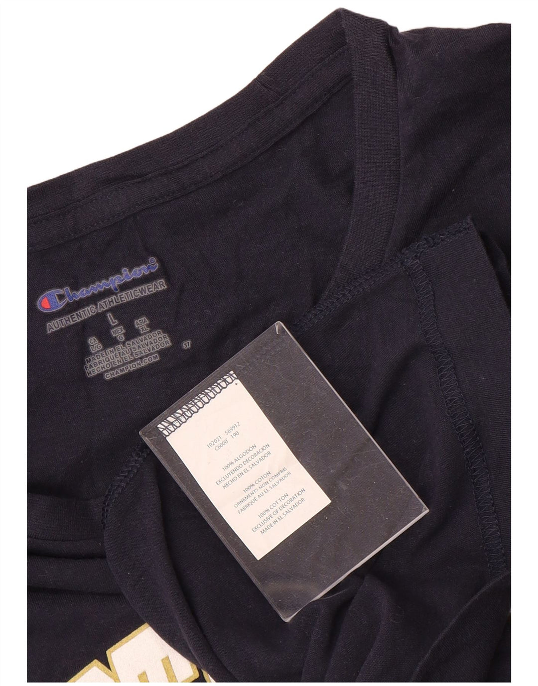 Женская футболка Champion Notre Dame с рисунком Top UK 16, большой размер, темно-синий, хлопок