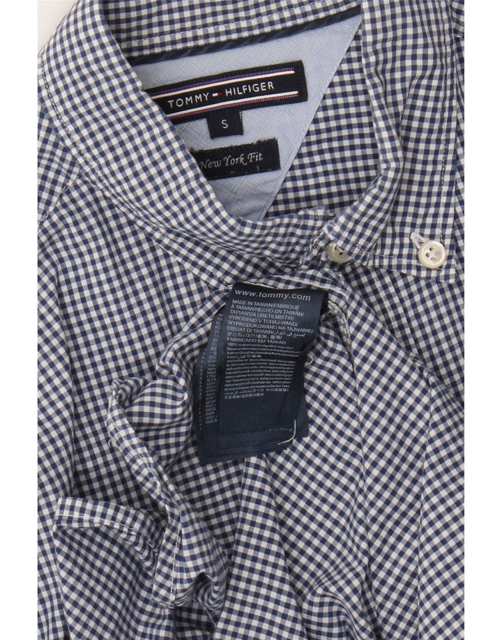 Мужская рубашка Tommy Hilfiger, маленькая, темно-синяя, в мелкую клетку, хлопок
