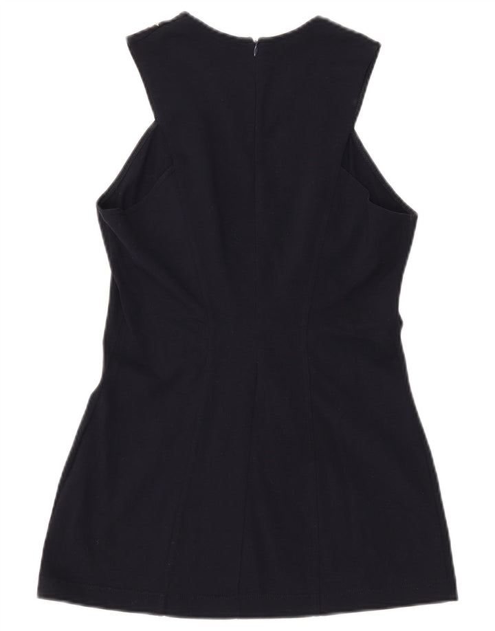 ROCCOBAROCCO Женская блузка без рукавов IT 44 Средний Темно-синий с цветочным принтом