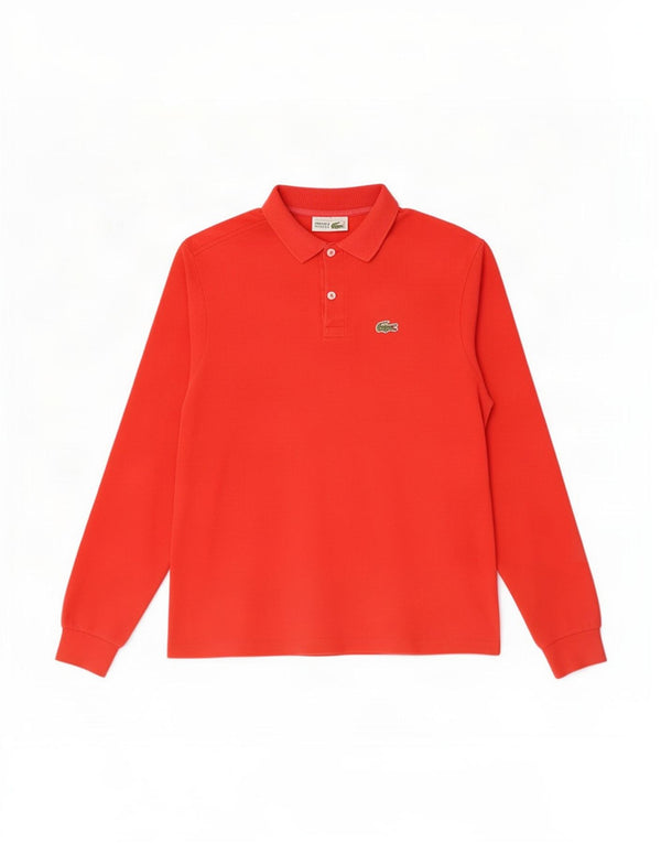 Рубашка-поло с длинными рукавами Lacoste для мальчиков 15-16 лет, красный хлопок
