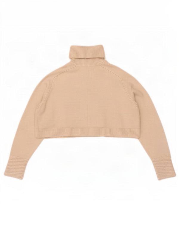 Женский укороченный свободный джемпер с высоким воротником Zara UK 10, маленький белый