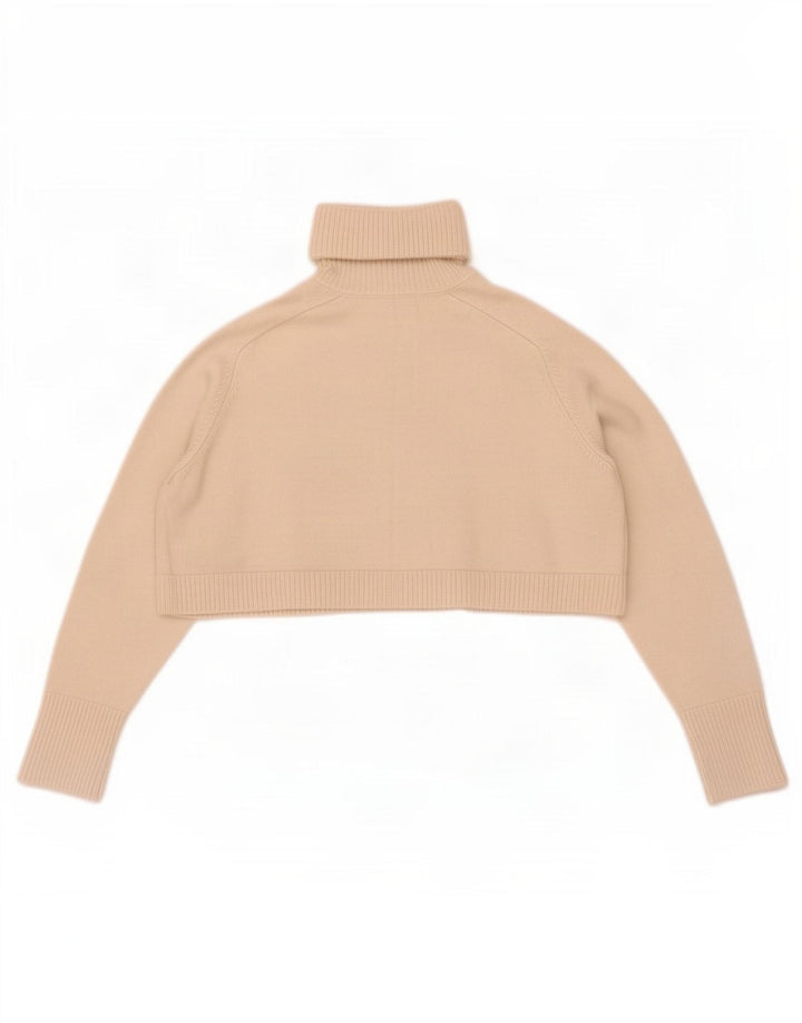 Женский укороченный свободный джемпер с высоким воротником Zara UK 10, маленький белый
