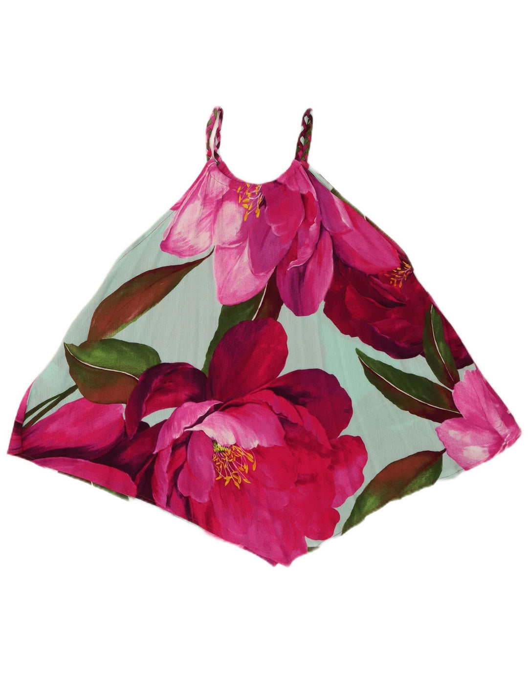 DESIGUAL Женский асимметричный топ с бретелькой на шее, Великобритания 14, средний, разноцветный с цветочным принтом