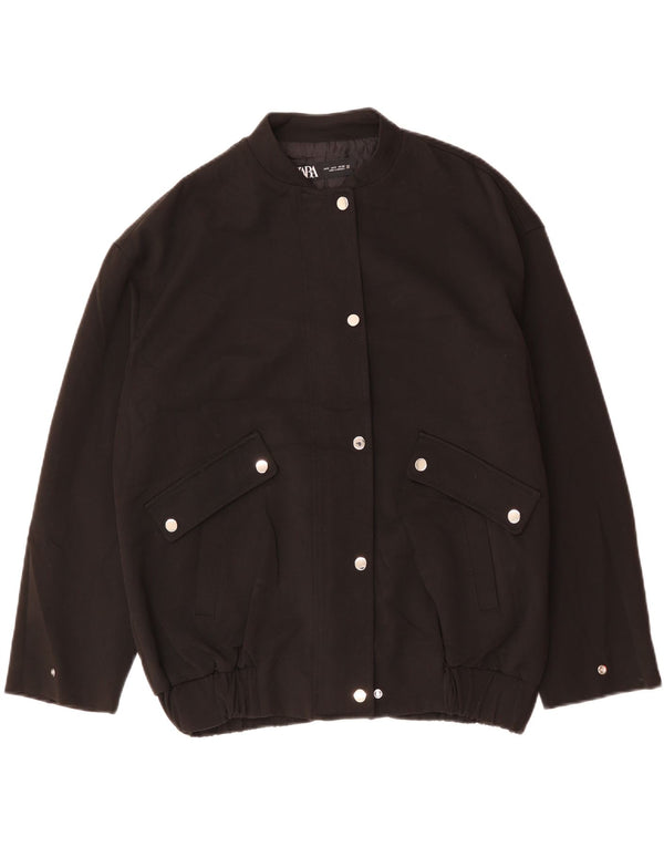 Женский бомбер Zara UK 10, маленький размер, черный ацетат