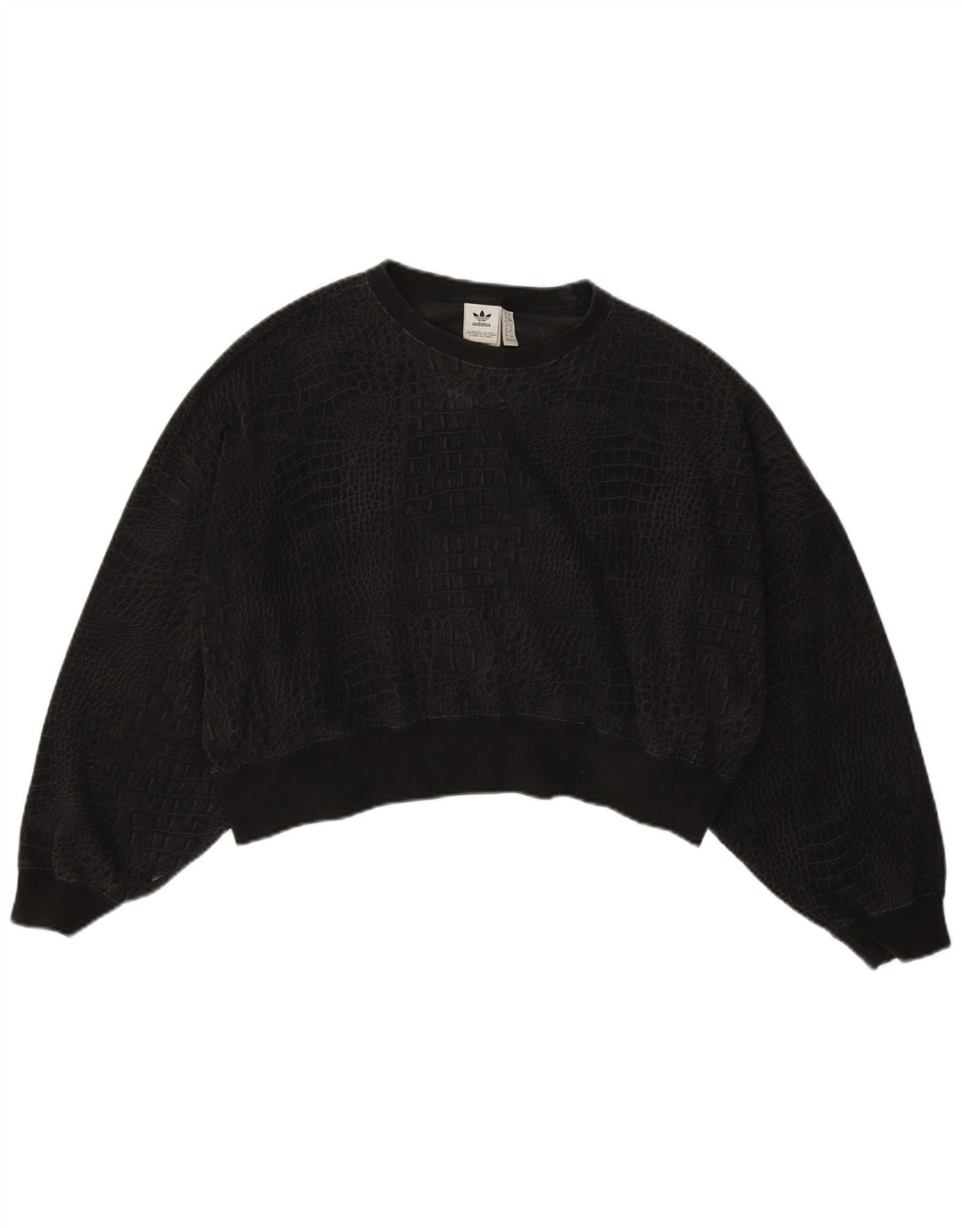ADIDAS Womens Oversized Sweatshirt Jumper UK 12 Medium  Black Animal Print